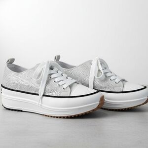 Mudd White and Silver Platform Sneakers